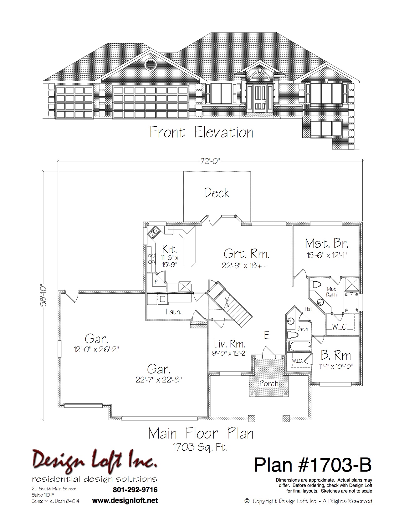 Plan 1703-B: Modern 3-Bed Farmhouse with Open Living Core and Efficient ...
